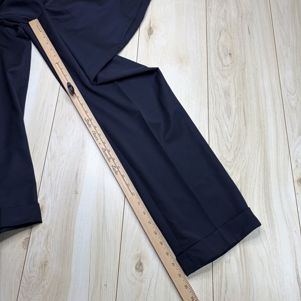 THE ANDOVER SHOP Navy Blue Twill Wool Dress Pants Mens 34x32 Straight Fit - Picture 12 of 15